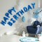 Blue Happy Birthday Balloon Banner – 16-Inch Foil Mylar Letters, Reusable Happy Birthday Sign for Women, Men, Boys, and Girls (Blue)